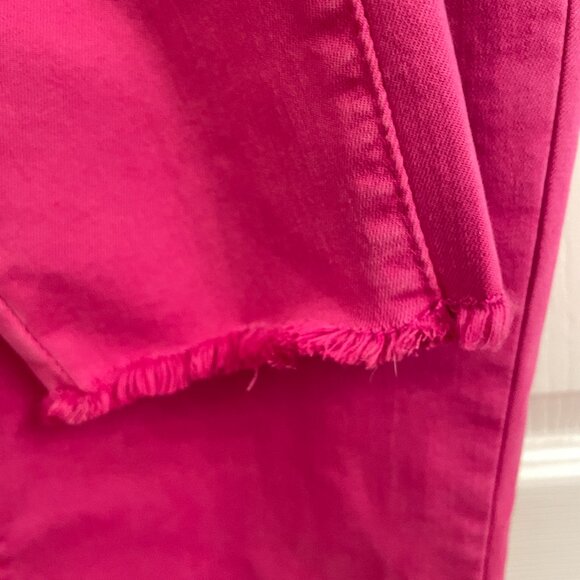FDJ French Dressing Jeans Olivia Pink Mid Rise Denim Slim Leg Ankle Raw Hem sz 6 - Picture 7 of 7